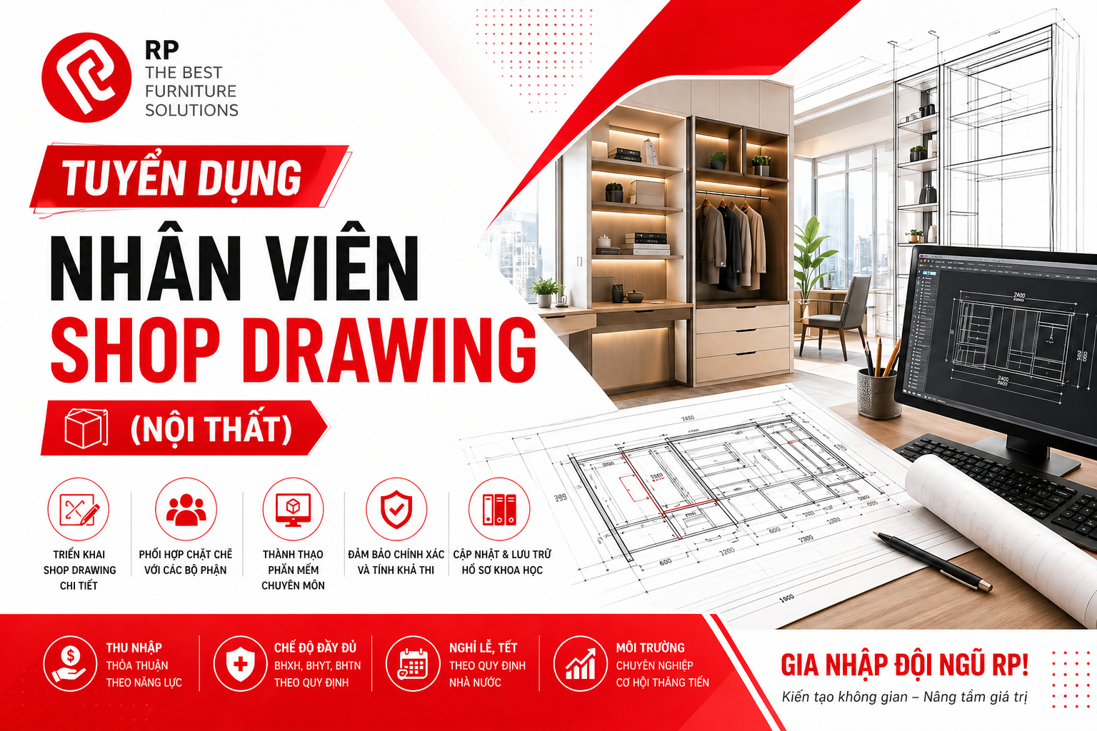TUYỂN DỤNG NHÂN VIÊN SHOP DRAWING (NỘI THẤT)