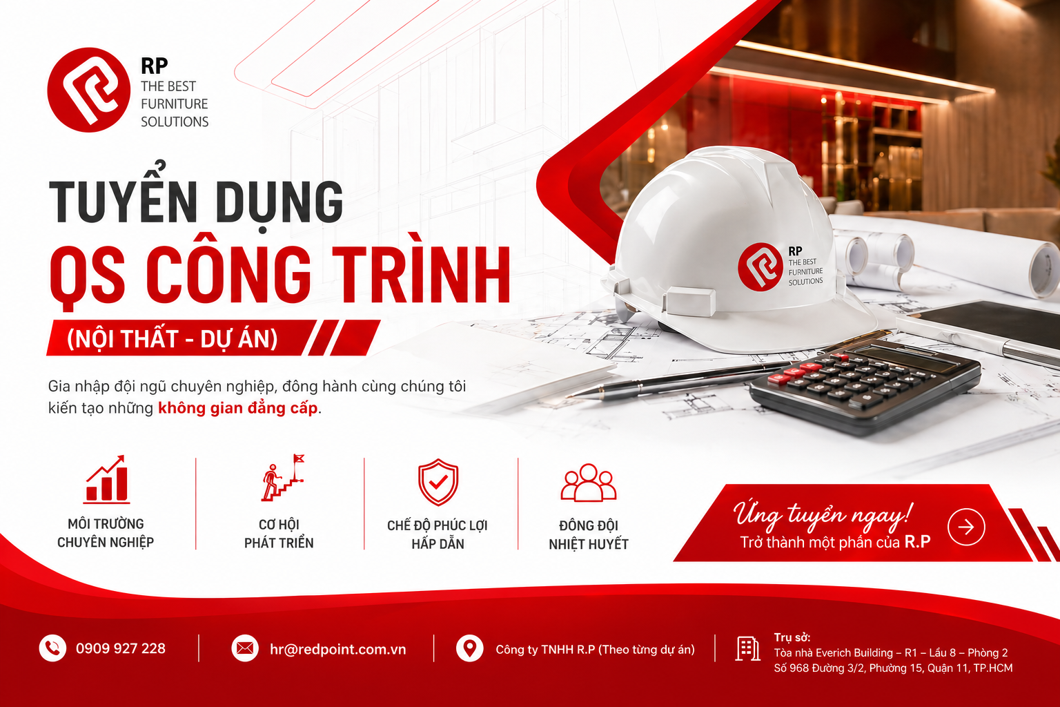 TUYỂN DỤNG: QS CÔNG TRÌNH (NỘI THẤT – DỰ ÁN)