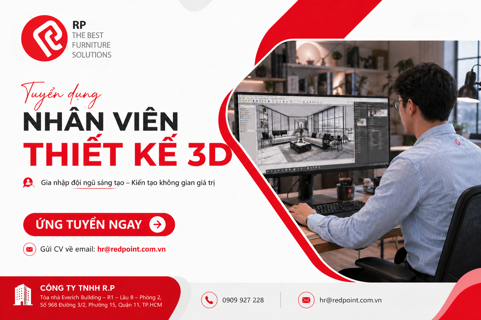 TUYỂN DỤNG – NHÂN VIÊN THIẾT KẾ 3D NỘI THẤT